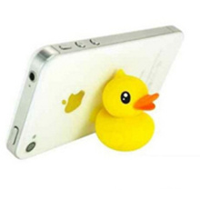 Popular Portable Soft Cute 3D Silicone Yellow Duck Funny Cell Phone Holder